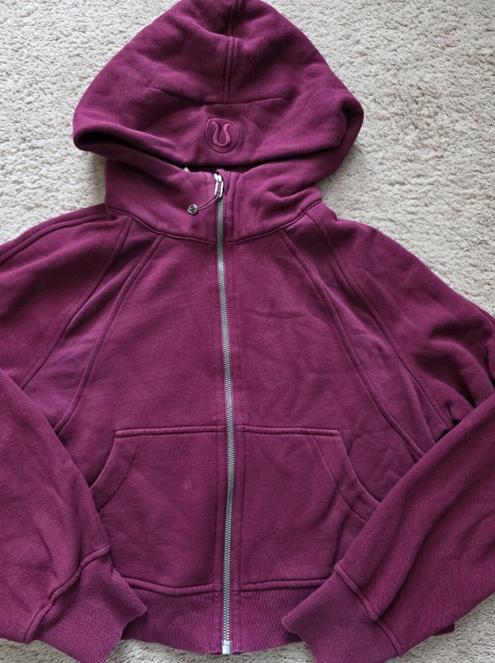 Lululemon Oversized Scuba Full Zip Hoodie Deep Luxe XS/S